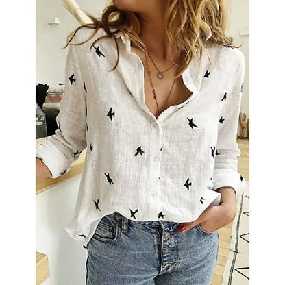 Camisa de Lino Premium para Mujer - Estilo Casual Loose Fit