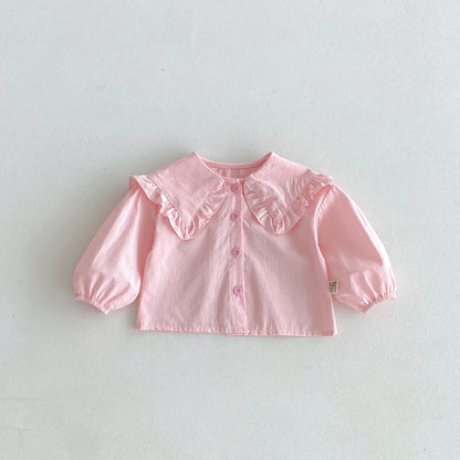 Blusa Delicada con Cuello Babero para Bebé Niña