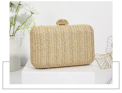 Bolso Clutch de Paja Elegante para Mujer