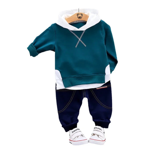 Conjunto Infantil de 2 Piezas para Bebés y Niños – Sudadera con Capucha y Pantalón Casual