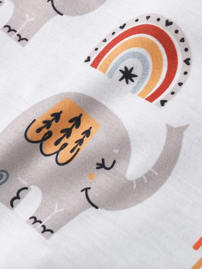 🐘🌈 Enterito de Verano para Bebé Niña con Elefantito y Arcoíris – Suave y Adorable 🌈🐘