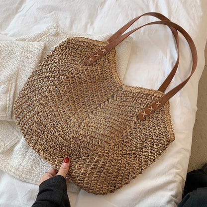 Bolso de Paja de Verano para Mujer – Tote Tejido Artesanal Estilo Playa