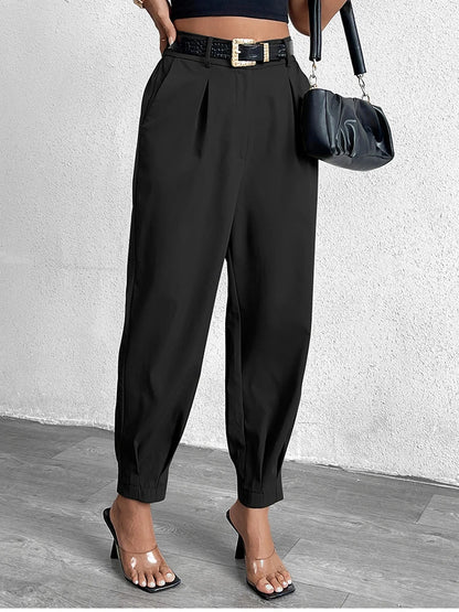 Pantalón Mujer NewAsia de Cintura Alta con Bolsillos – Estilo Urbano y Elegancia Casual