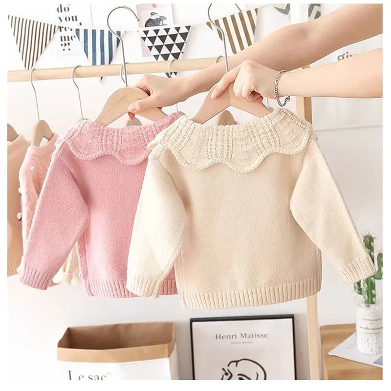 Chaqueta Cárdigan Tejida para Niña – Abrigo Infantil de Manga Larga con Botones
