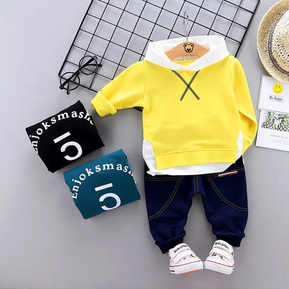 Conjunto Infantil de 2 Piezas para Bebés y Niños – Sudadera con Capucha y Pantalón Casual