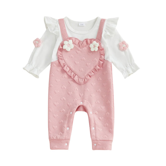 Mameluco de Gala "Dulce Corazón" para Bebé Niña