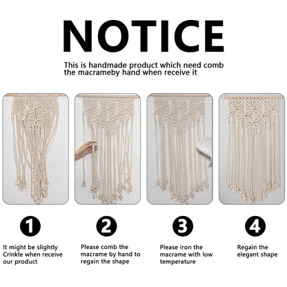 Tapiz de Macramé para Pared – Decoración Bohemia Tejida a Mano en Algodón