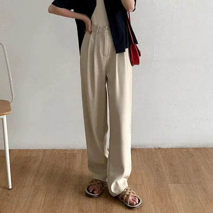 Pantalón de Mujer de Cintura Alta Recto – Elegancia Casual para Oficina y Uso Diario