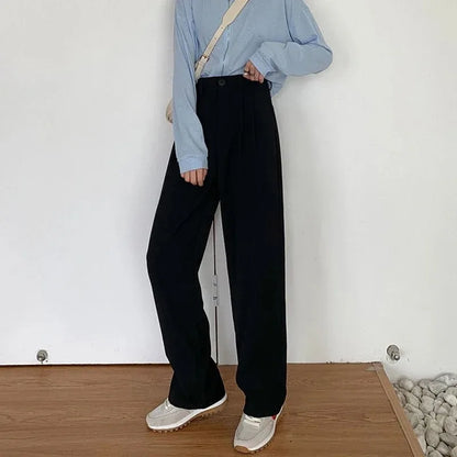 Pantalón de Mujer de Cintura Alta Recto – Elegancia Casual para Oficina y Uso Diario