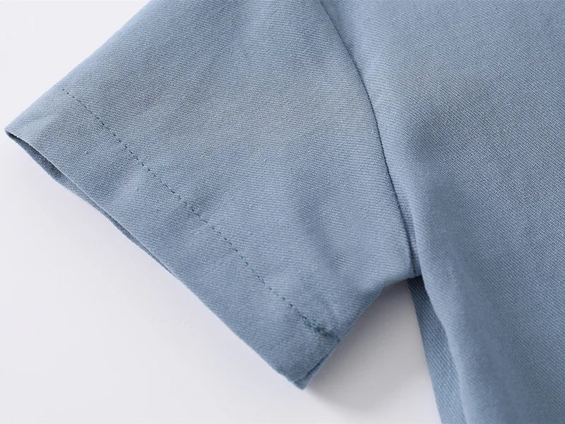 Camisa Infantil de Verano para Niño – Manga Corta Estilo Coreano con Cuello en V