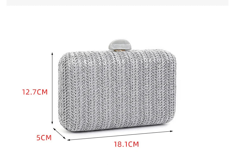 Bolso Clutch de Paja Elegante para Mujer