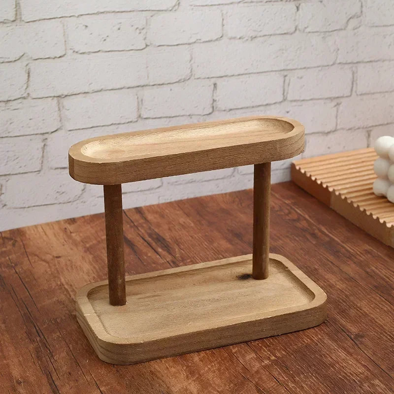 Estante Organizador de Madera de 2 Niveles – Ideal para Escritorio y Tocador
