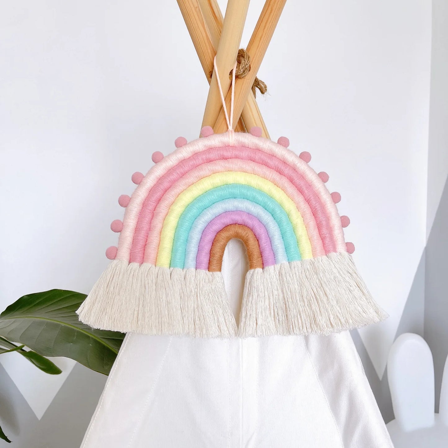 🌈 Colgante Decorativo Arcoíris Estilo Nórdico – Decoración Infantil Hecha en Tela 🌈