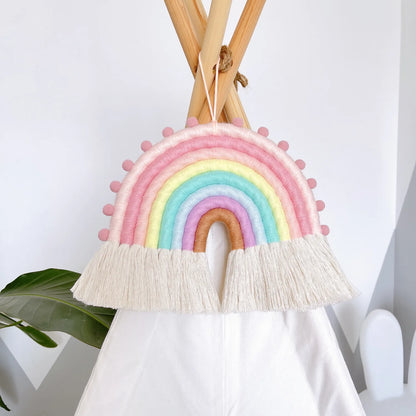🌈 Colgante Decorativo Arcoíris Estilo Nórdico – Decoración Infantil Hecha en Tela 🌈