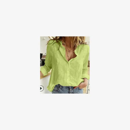 Camisa de Lino Premium para Mujer - Estilo Casual Loose Fit