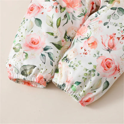 🌸 Conjunto para Bebé Niña de 3 Piezas con Estampado Floral 🌸