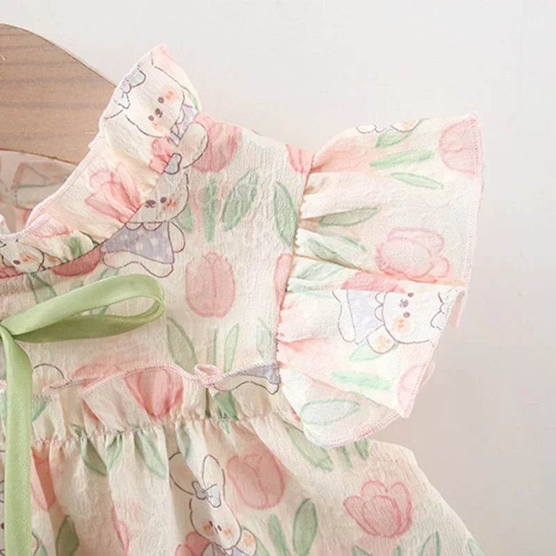 Vestido de Princesa con Flores – Dulzura y Encanto para Verano