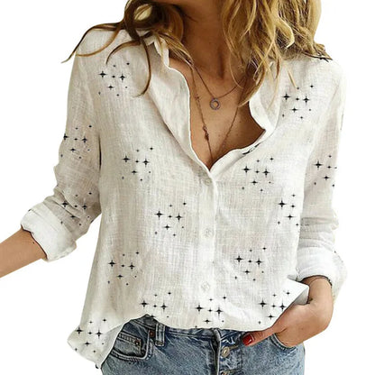 Camisa de Lino Premium para Mujer - Estilo Casual Loose Fit