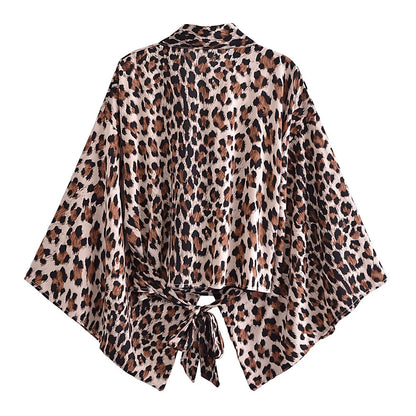 Top Kimono Corto Floral para Mujer – Estilo Bohemio de Playa con Escote en V