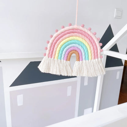 🌈 Colgante Decorativo Arcoíris Estilo Nórdico – Decoración Infantil Hecha en Tela 🌈