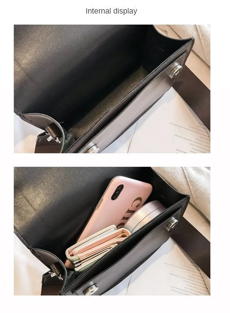 Bolso Cuadrado para Mujer con Cierre Metálico – Bolso Casual de Hombro y Bandolera