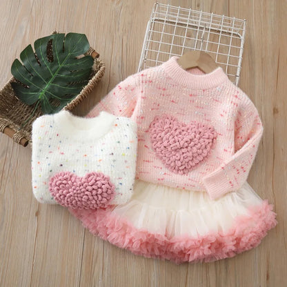 💕 Dulce Invierno de Princesa – Conjunto Encantador de 2 Piezas para Niñas 💕