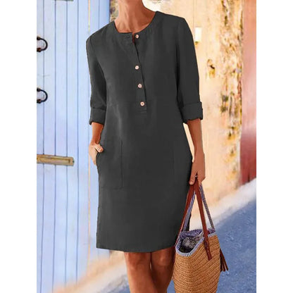 Vestido Túnica Aura de Algodón y Lino