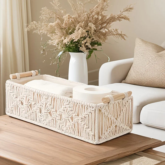 Cesta de Almacenamiento Tejida a Mano