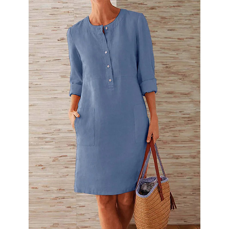 Vestido Túnica Aura de Algodón y Lino