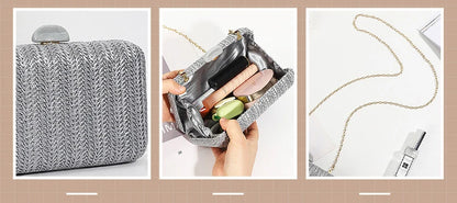 Bolso Clutch de Paja Elegante para Mujer