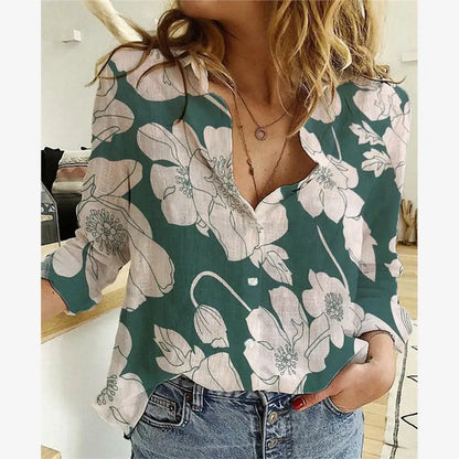 Camisa de Lino Premium para Mujer - Estilo Casual Loose Fit