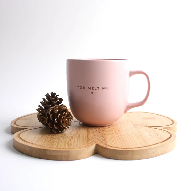 Taza de Cerámica Rosa Mate 350 ml – Mug Clásico Ecológico con Asa