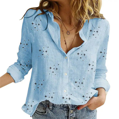 Camisa de Lino Premium para Mujer - Estilo Casual Loose Fit