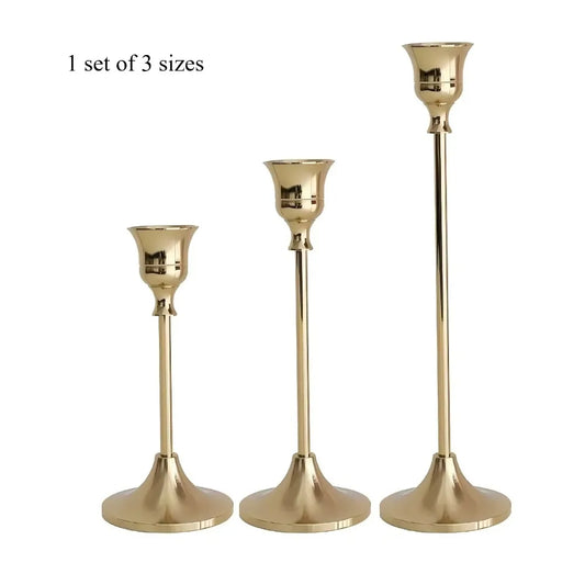 Portavelas Vintage Elegante de Mesa – Soporte Decorativo Clásico para Velas (1 o 3 Piezas)