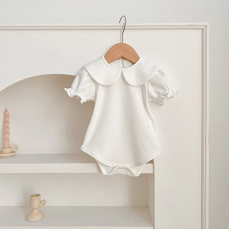 🎀 Enterito para Bebé Niña con Encaje, Moño y Bordado Floral🎀