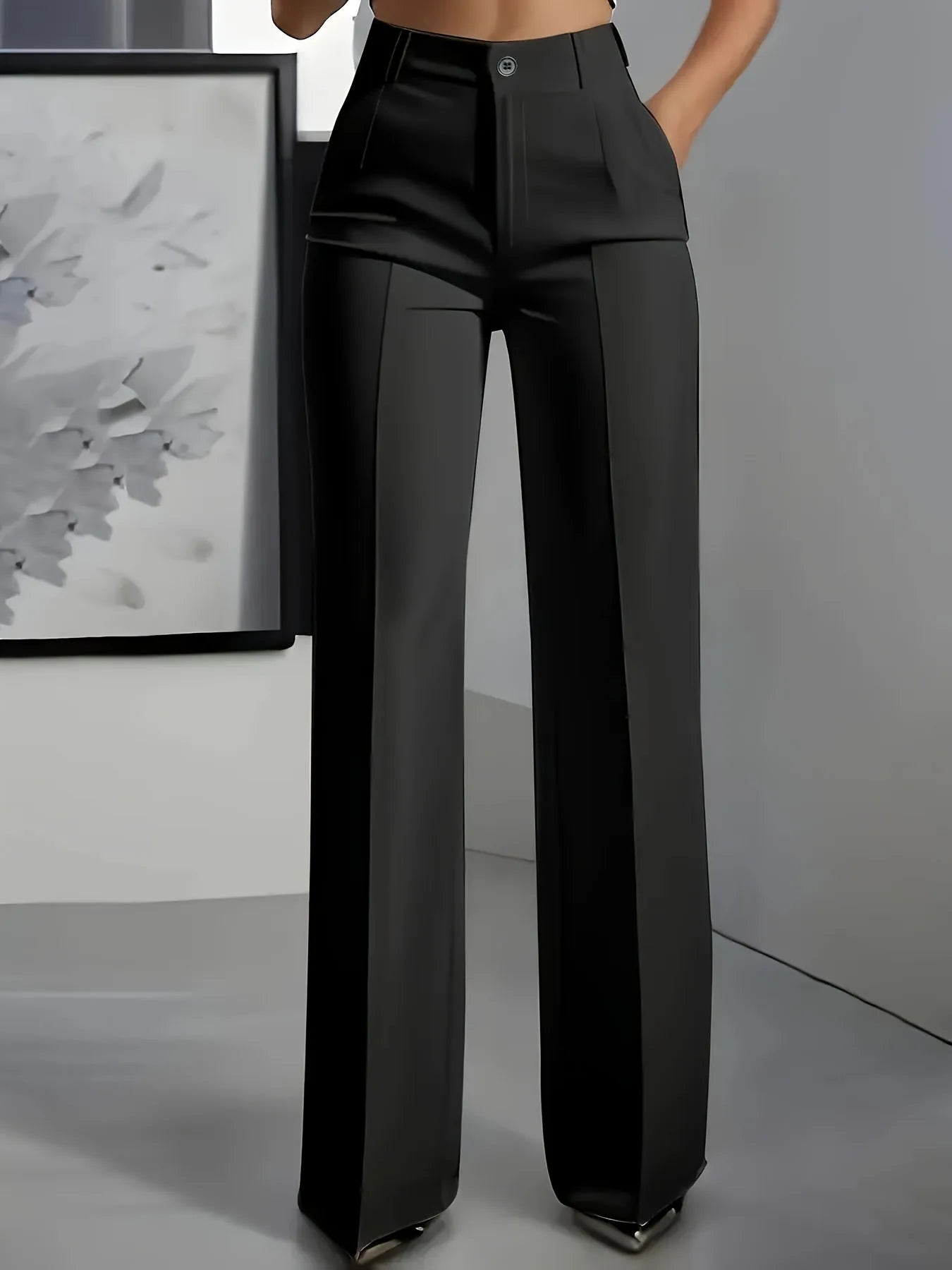 Pantalón de Sastrería de Cintura Alta con Caída Elegante