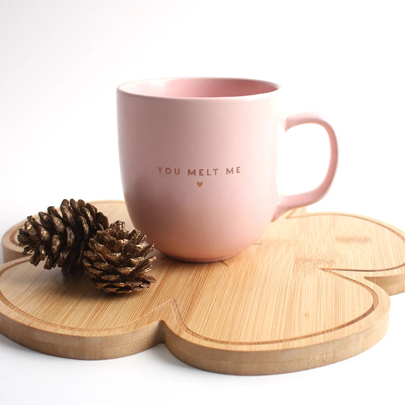 Taza de Cerámica Rosa Mate 350 ml – Mug Clásico Ecológico con Asa