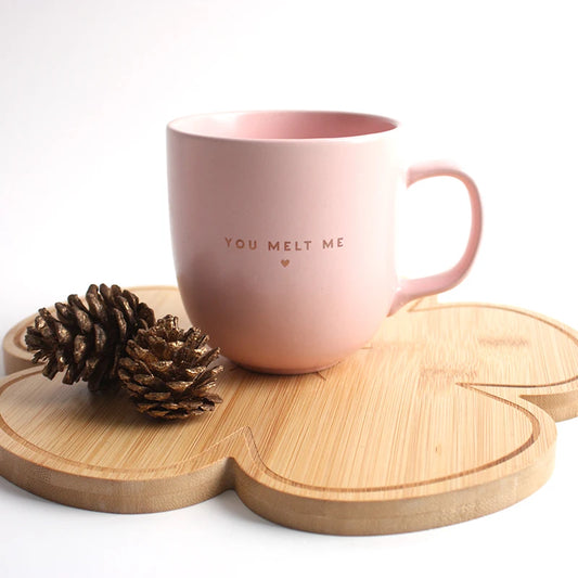 Taza de Cerámica Rosa Mate 350 ml – Mug Clásico Ecológico con Asa