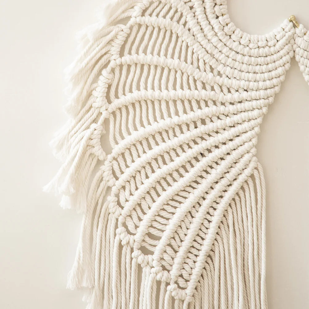 Colgante de Pared Alas de Ángel en Macramé – Decoración Boho Hecha a Mano