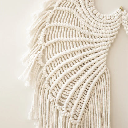 Colgante de Pared Alas de Ángel en Macramé – Decoración Boho Hecha a Mano