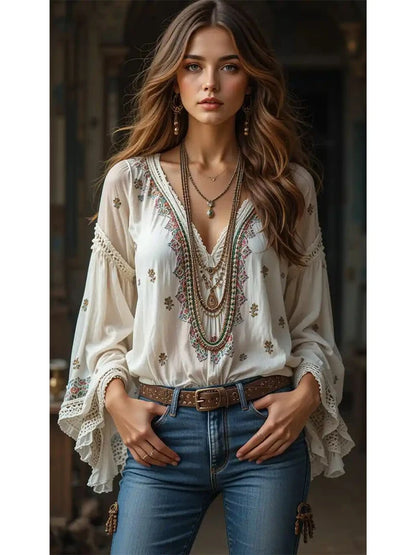 Blusa Aura Bohemia de Flores