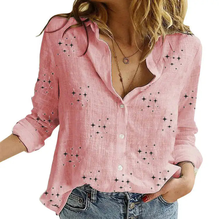 Camisa de Lino Premium para Mujer - Estilo Casual Loose Fit