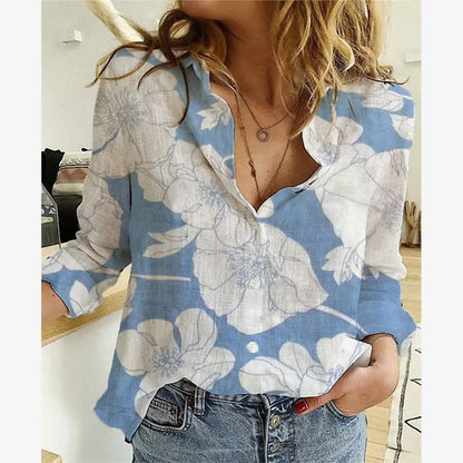 Camisa de Lino Premium para Mujer - Estilo Casual Loose Fit