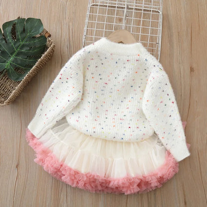 💕 Dulce Invierno de Princesa – Conjunto Encantador de 2 Piezas para Niñas 💕