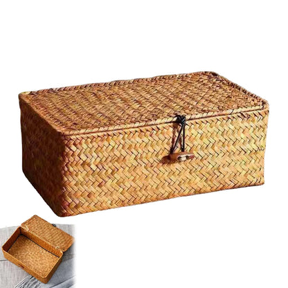 Cesta Organizadora Tejida a Mano con 4 Compartimentos – Ideal para Ropa, Cosméticos y Accesorios