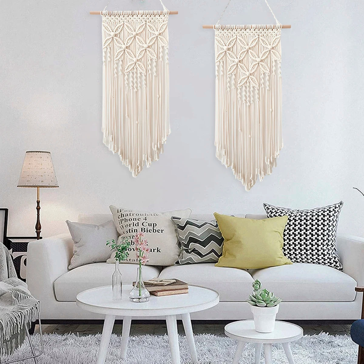 Tapiz de Macramé para Pared – Decoración Bohemia Tejida a Mano en Algodón