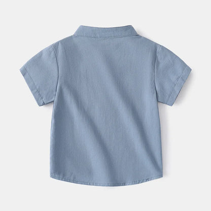 Camisa Infantil de Verano para Niño – Manga Corta Estilo Coreano con Cuello en V