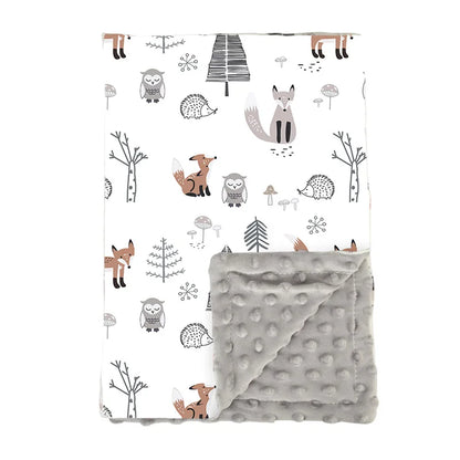 🧸 Manta de Bebé Unisex de Polar Fleece con Diseño Cartoon – Suavidad Todo el Año 💖