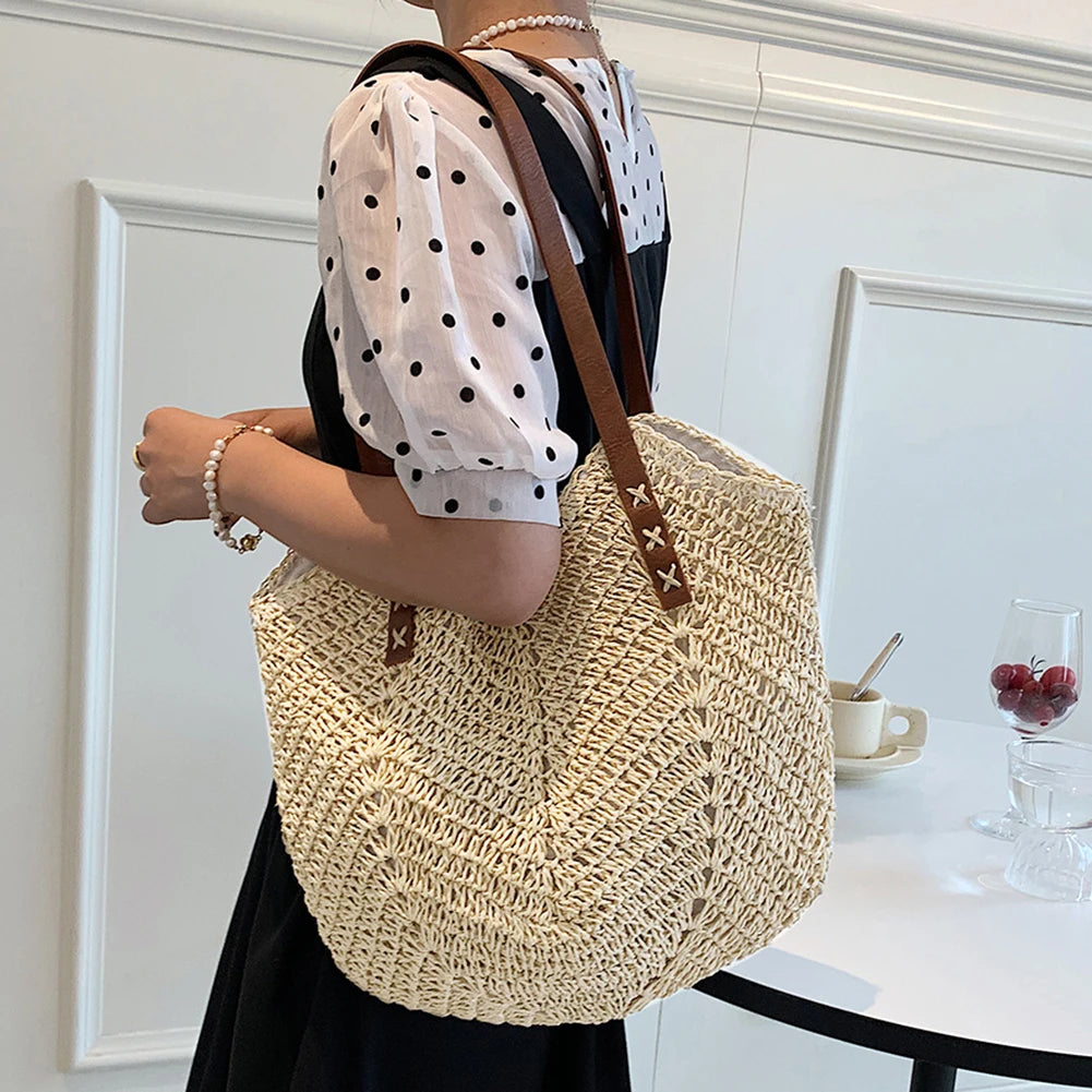 Bolso de Paja de Verano para Mujer – Tote Tejido Artesanal Estilo Playa