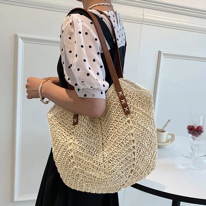 Bolso de Paja de Verano para Mujer – Tote Tejido Artesanal Estilo Playa